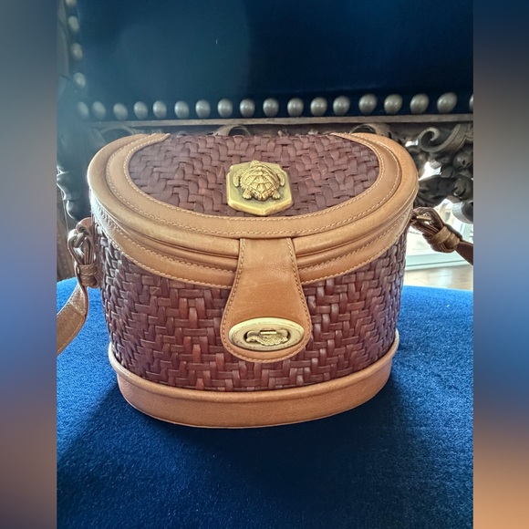 Barry Kieselstein-Cord Woven Leather Crossbody Bag in Brown with Gold Hardware - Picture 10 of 11